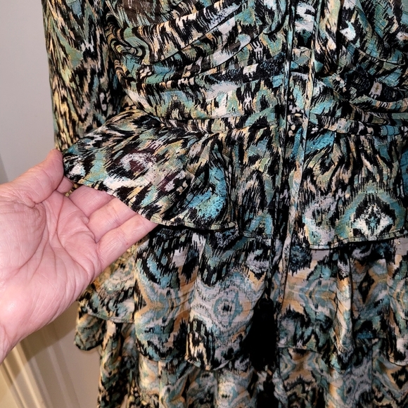 Miss Me Womens Print Ruffle Dress, Size Medium, Neck tied straps - Picture 3 of 10